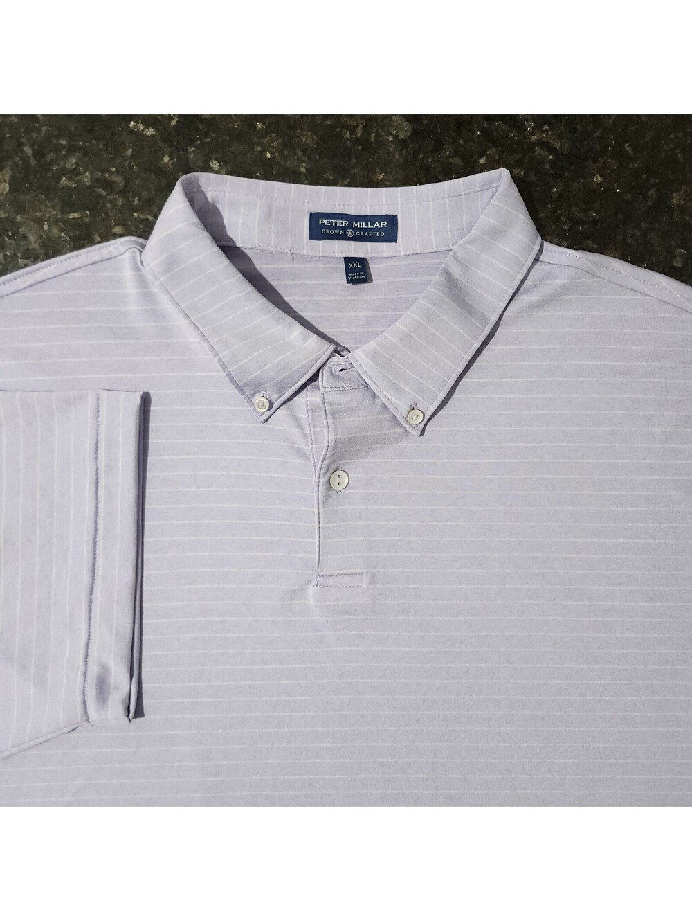 Peter Millar Crown Crafted Performance Stretch Polo Shirt Striped XXL Preppy